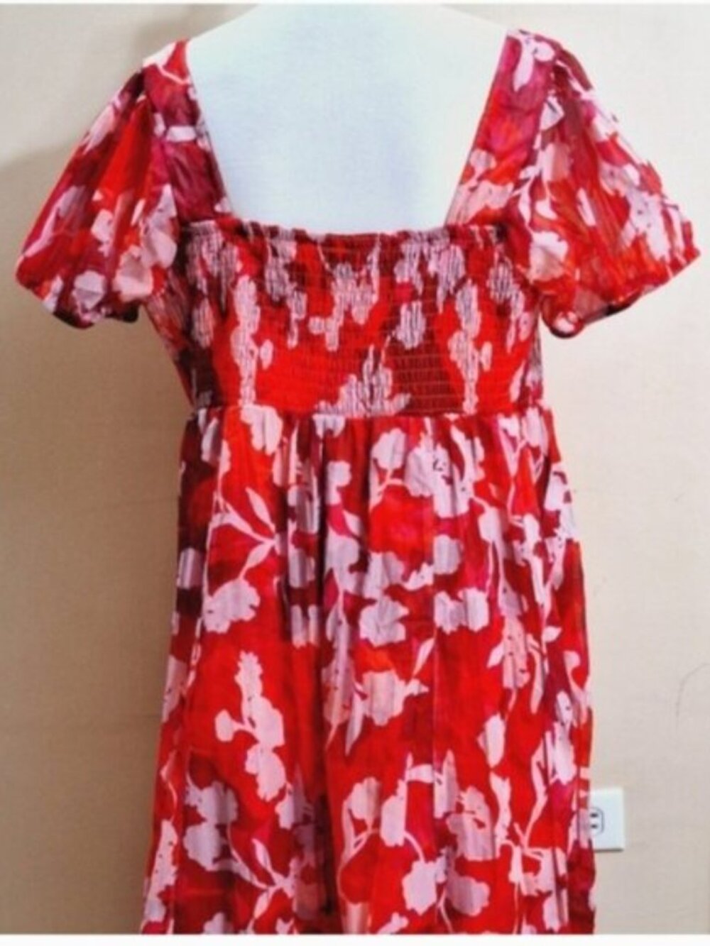 Torrid Cottagecore Boho babydoll Red Floral  Pockets Midi Dress Sz 1X - Picture 4 of 10